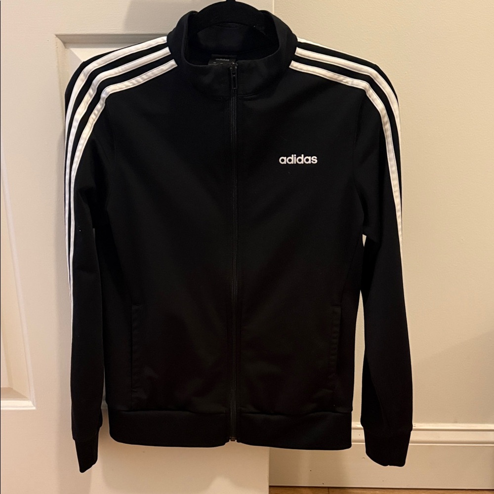 Adidas Black Jacket with White Accents